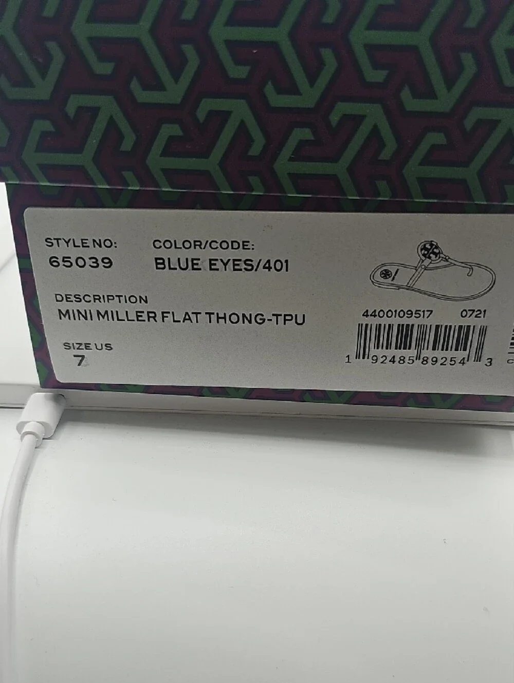 Tory Burch Clear Blue Miller Jelly Thong Sandals